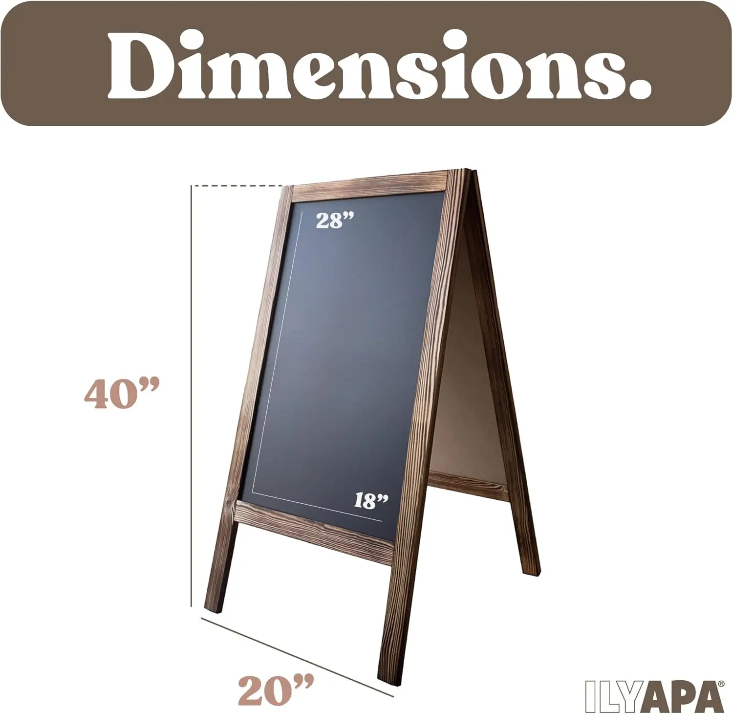 Double-Sided Magnetic Chalkboard A-Frame Sign with Eraser & Chalk - 20x40 Inches for Restaurant Business Wedding