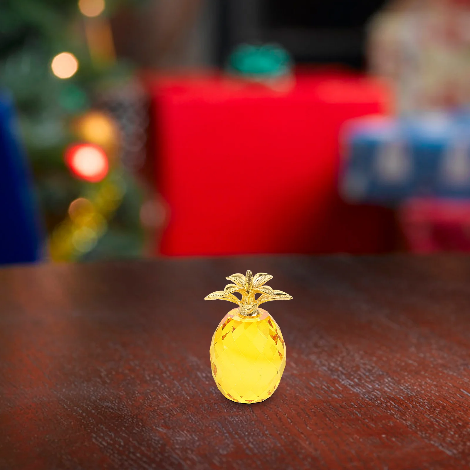 

Vivid Glass Pineapple Ornament Delicate Fruit Statue Tea Pets Desk Decor Cute Models Pineapple Decor Delicate Fruit