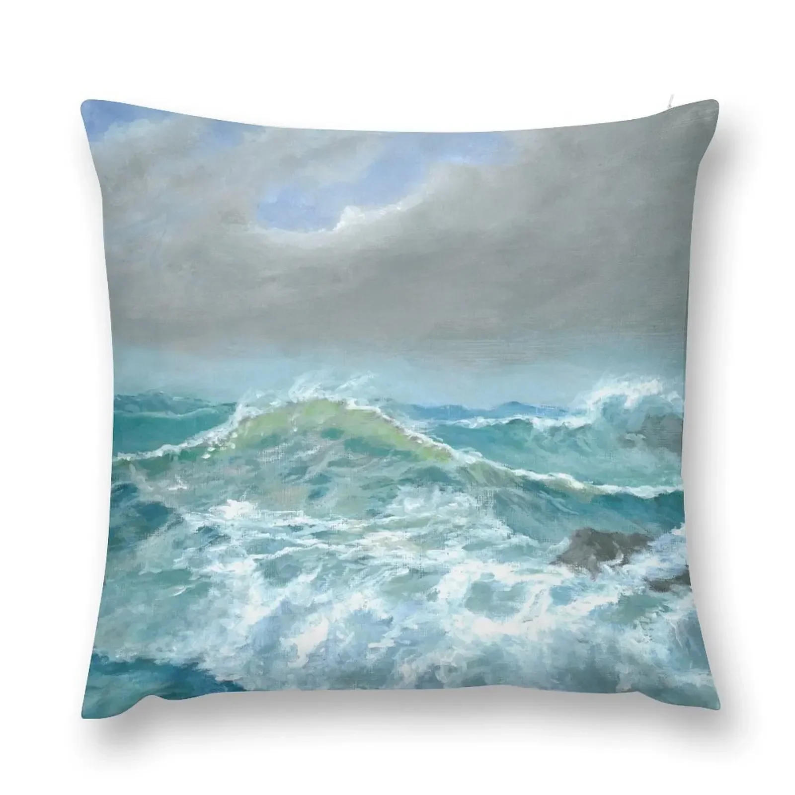 Cornish Seascape Throw Pillow Luxury Pillow Cover Custom Cushion Pillow Cases Decorative pillows decor home