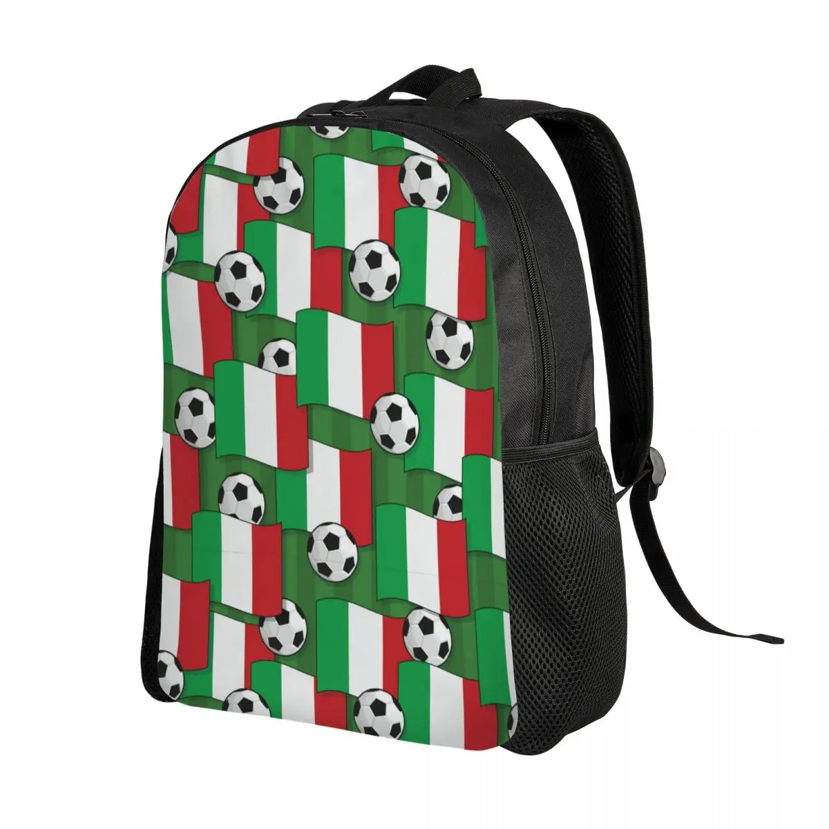 Custom Italy Football Pattern Laptop Backpack Men Women Basic Bookbag for School College Students Sports Lover Soccer Balls Bag