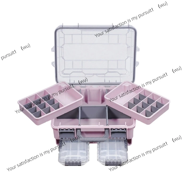 zoci-二層コンテナ釣り道具箱、多区画、取り外し可能な仕切り