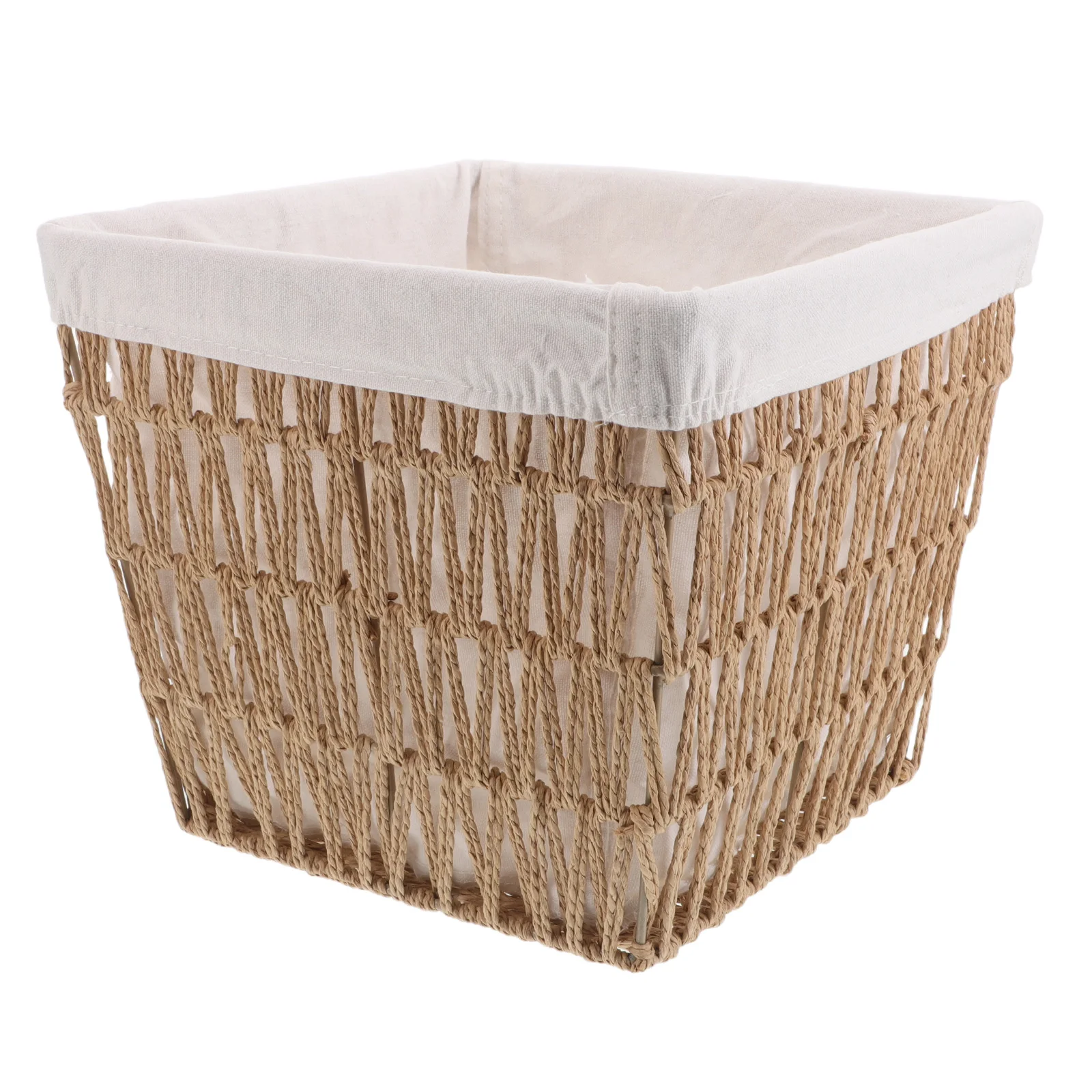 

Handmade Woven Bread Basket European Style Cotton Liner Paper Rope Storage Container For Kitchen Fruits Sundries Dining Serving