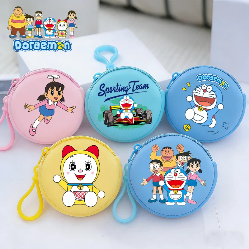 

Doraemon Coin Purse Round Anime Print Wallet Nobi Nobita Mini Zipper Money Bags Kawaii Birthday Party Candy Gifts Storage Pocket