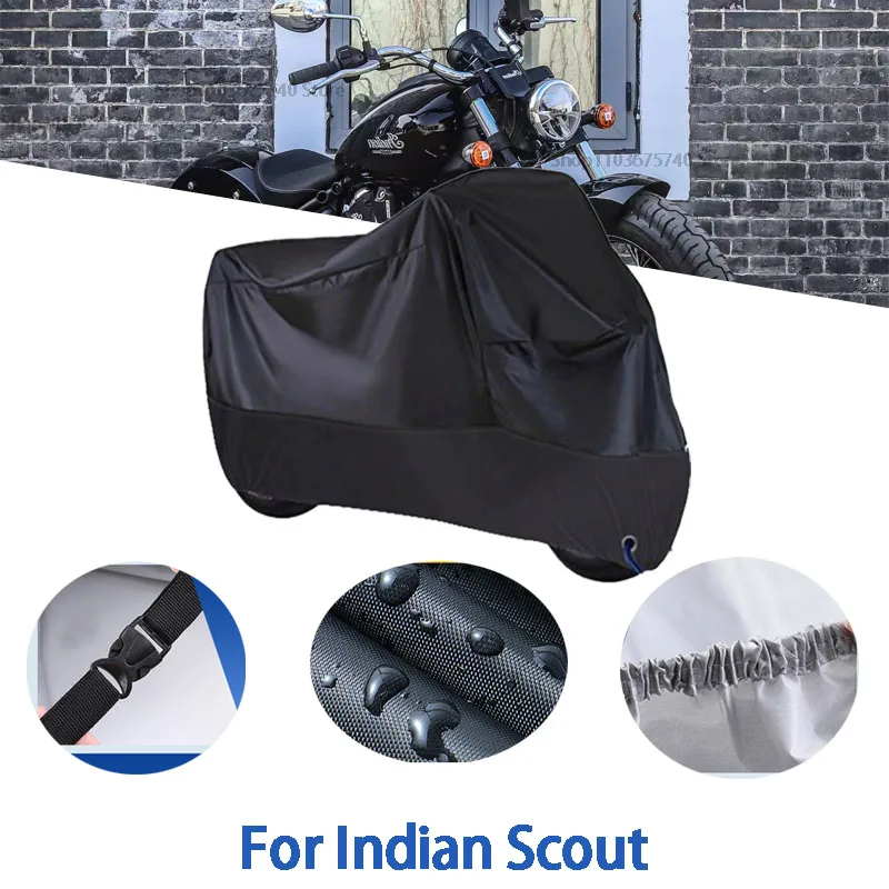

Motorcycle Full Covers For Indian Scout Car Outdoors Sun Protection Dust No Ear Thickened Oxford Clothcover Accessories