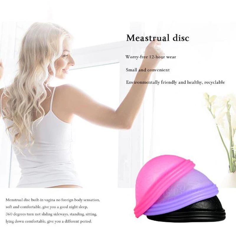 S/L Silicone Menstrual Disc Menstrual Care Products Period Menstrual Collector for Women Health Care Disc Flat-fit Design