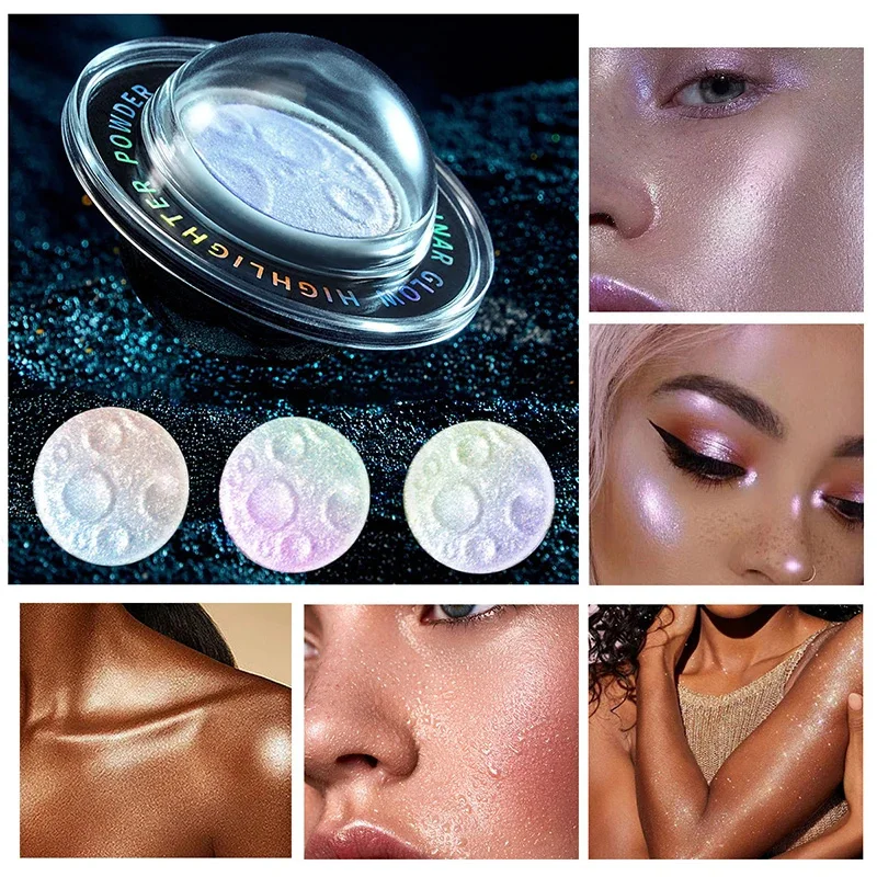 Planet Highlighter Powder Contour Face And Body Brighten Natural Pink Shimmer European And American Style Makeup Cosmetics 2.1g