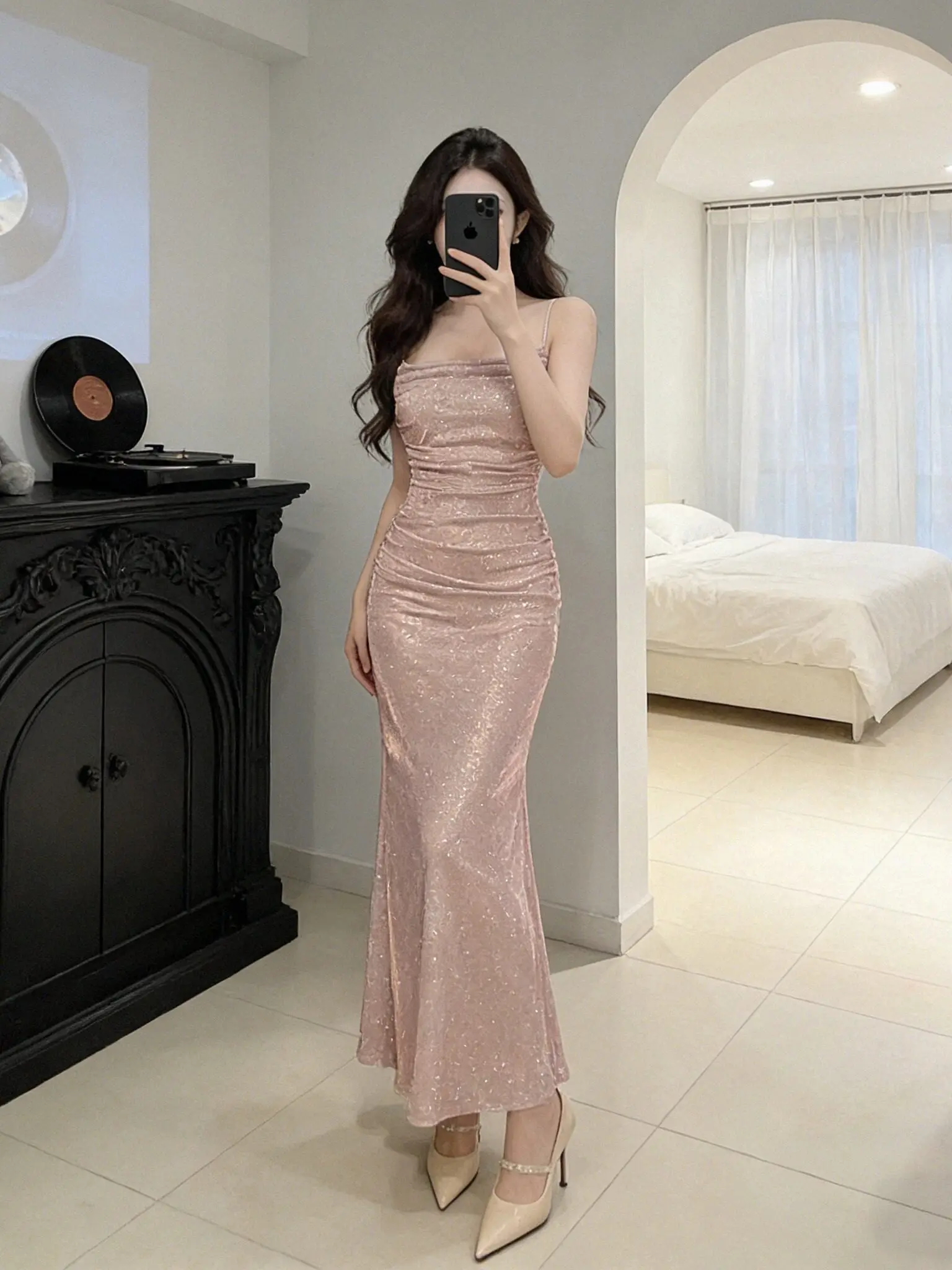 Elegant Slimming Long Fish Tail Gown Women's Strapless Party Date Dress Pure Desire Style High Waist Polyester Summer Dress