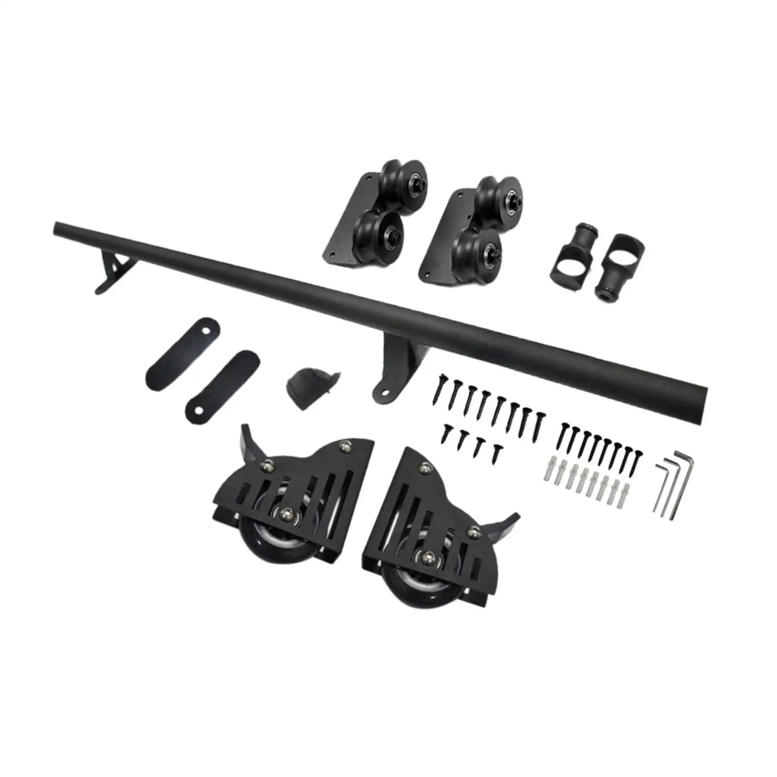 Carbon Steel Rolling Library Ladder Hardware Kit Durable Accessory with Upper Lower Rollers for Book Room