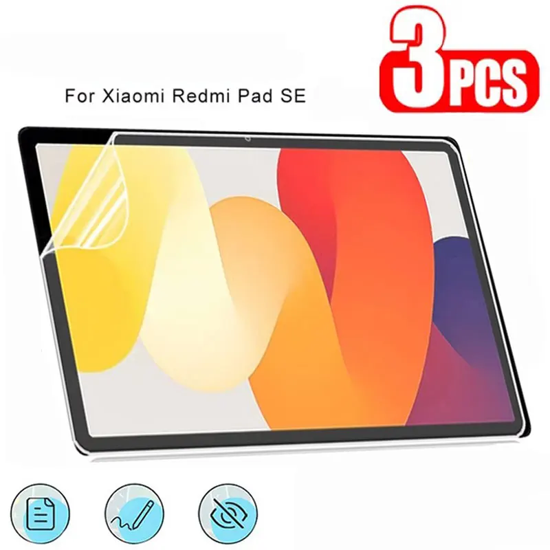 3 stks Matte PET-papier Film Voor Xiaomi Redmi Pad SE 11.0 "2023 Screen Protector ForXiaomi Redmi Pad SE 8.7" 2024 Papier Gevoel Film