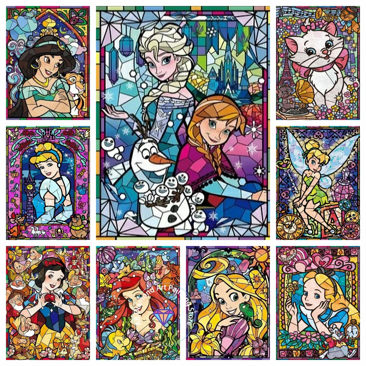 

Disney Princess 5D DIY AB Diamond Painting Kit Cartoon Diamond Embroidery Handmade Art Children's Gift Home Decoration