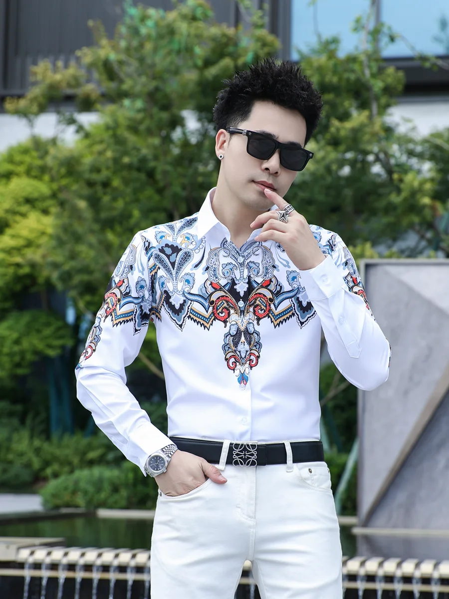 

Ele Long Sve Slim Fit Men's irt White Basic Top Haome Base Layer irt Autumn Spring Design Youth Faion