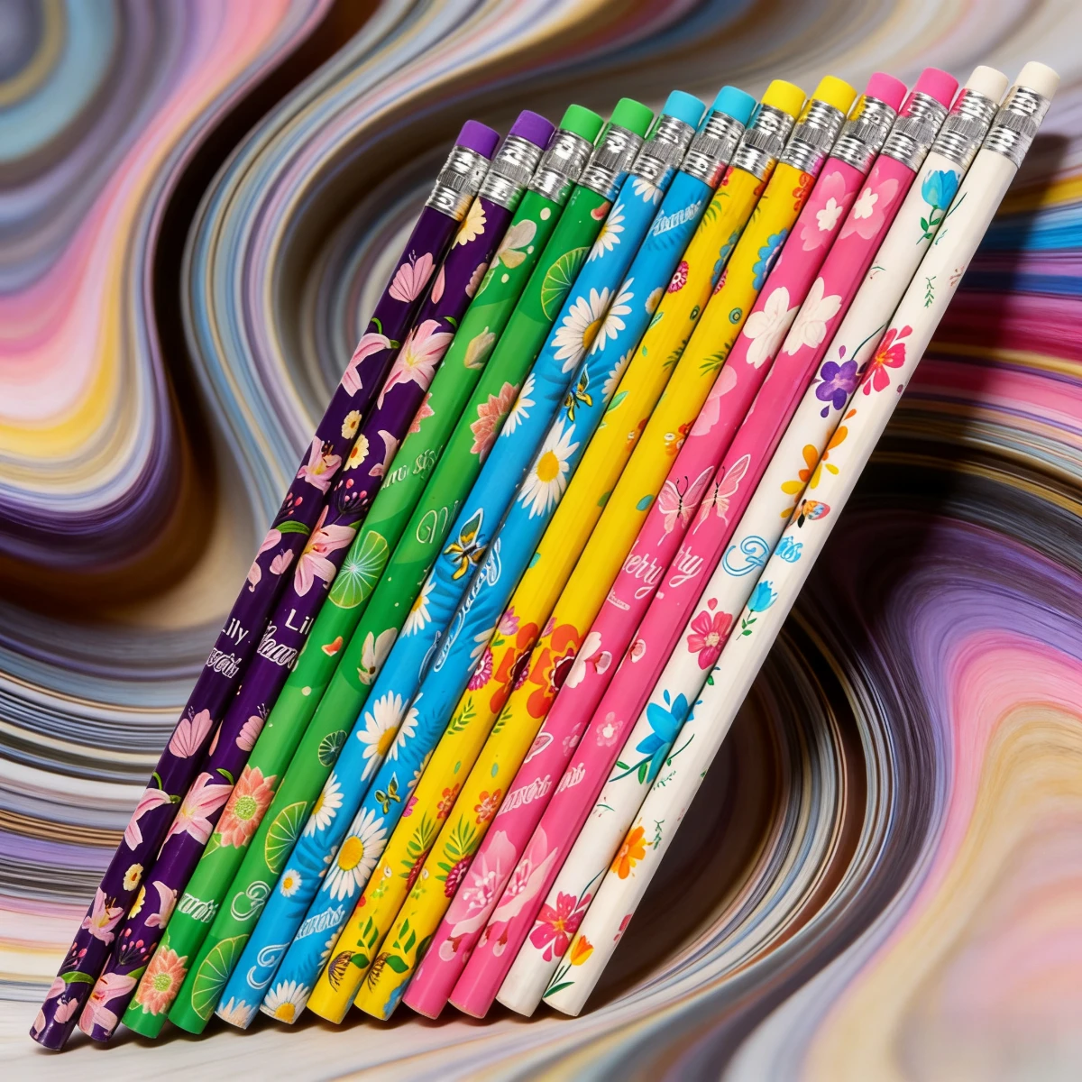 12 Stück/24 Stück/36 Stück/48 Stück Blumenfrischer Bleistift HB Zeichnungs-Doodle-Bleistift