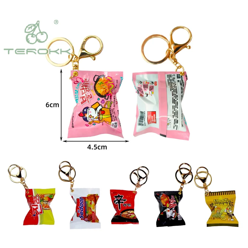

Simulation Instant Noodles Keychain On The Phone Mini Snacks Pendant Bag Pendant Car Key Ring Gifts Wholesale