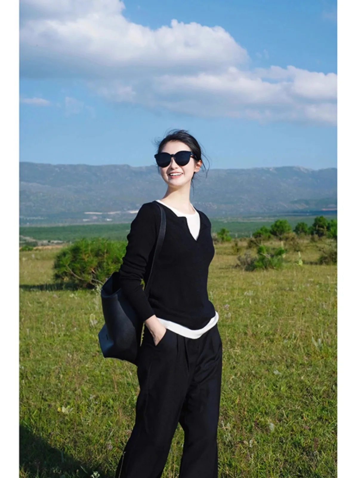 البلوزات لاعبا البلوفرات النسائية الصوف سترة المرأة البلوز نمط الأعمال هامش أومبير في الهواء الطلق الحيوان الطبيعة لطيف الخريف