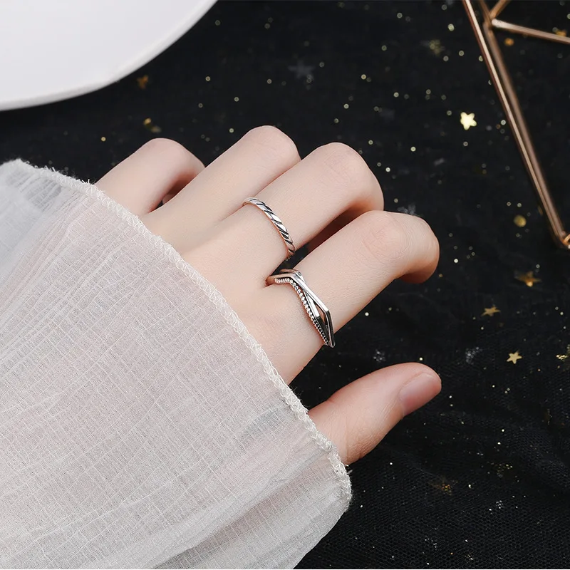 RYJU 925 Sterling Silver Fashion Retro Twist Ring anello di apertura creativo per Wome Punk Gothic Jewelry minimalista Hiphop Jewelry