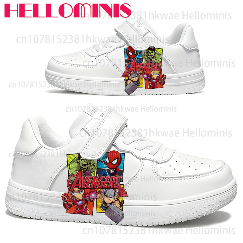 

Новые кроссовки «Мстители» 2026 года для детей: белые, с принтом персонажей из фильма, на толстой подошве, для мальчиков и девочек, подарок