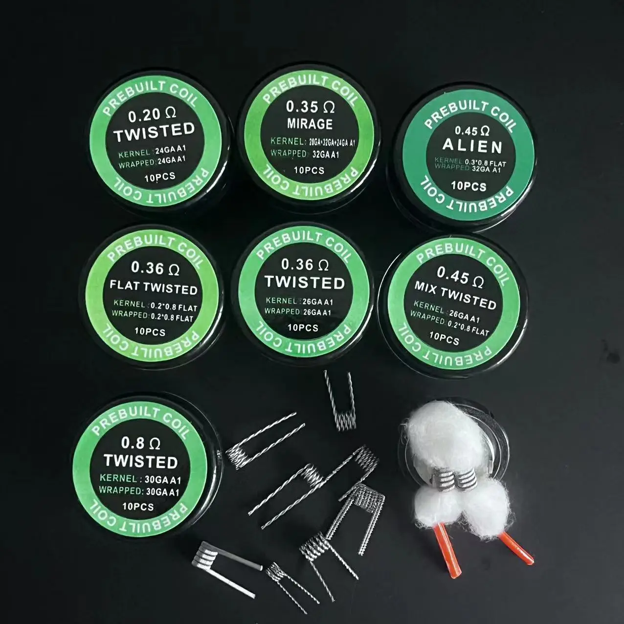 Pre-Built DL RDL Inner Diameter 3mm Hole Coil Fused Clapton Twisted Premade Resistances A1 Heating Wire