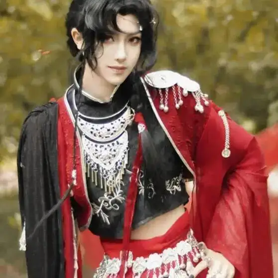 TGCF Hua Cheng Full Set Cosplay Costume Tian Guan Ci Fu Hua Cheng Hanfu Loulan Cosplay Dress