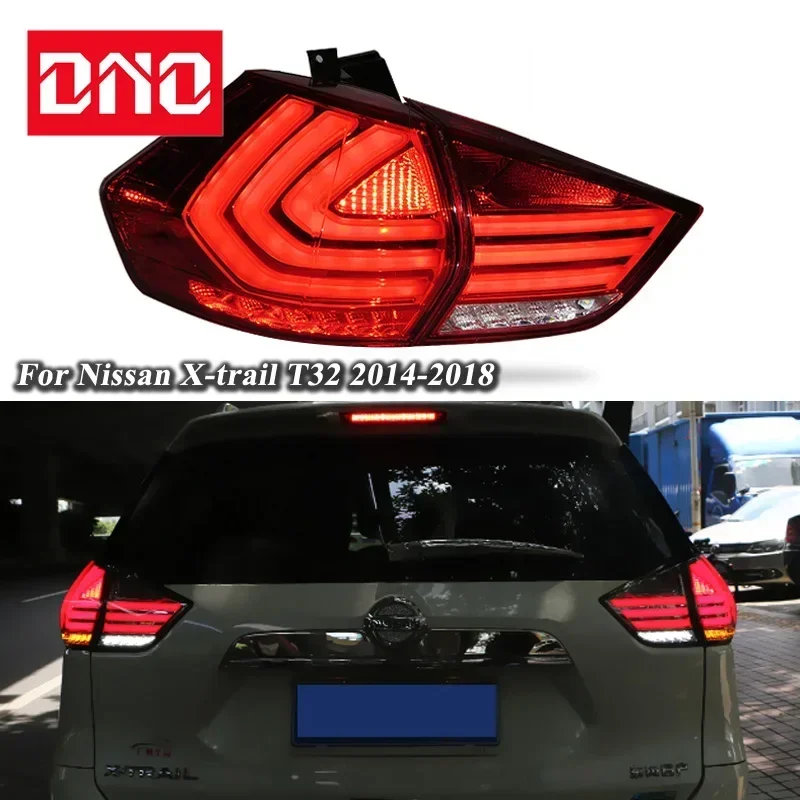 Car LED Taillight For Nissan X-trail T32 Rogue 2014-2018 Rear Running Lamp Brake Reverse Turn Signal Waterproof Car Accessories