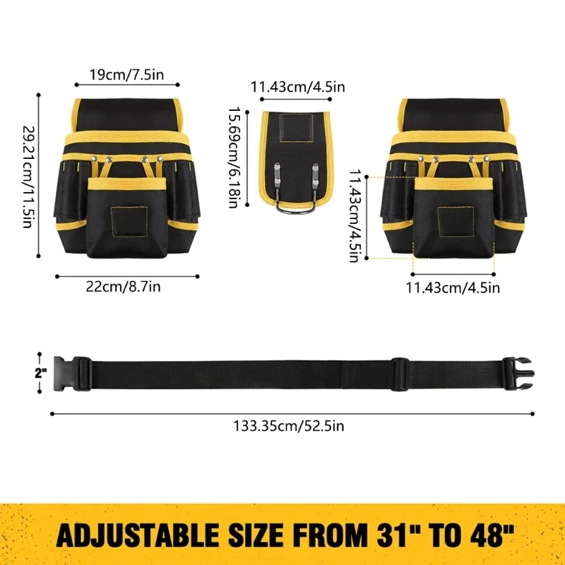 Tool Belt Tool Work Belt Tool Organizers Detachable Adjustable Waist Apron For Constructions,electrician