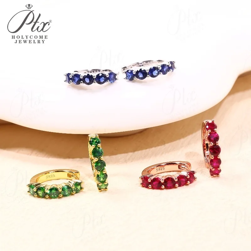 

Серьги по индивидуальному заказу, пятикруглая огранка, муассанит, выращенный в лаборатории изумруда/рубина/сапфира, серебро 925, гипоаллергенные, прямые продажи с фабрики