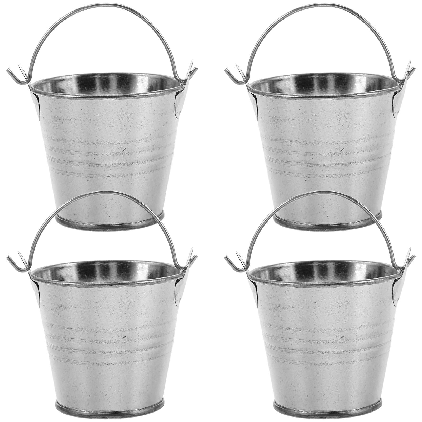 

4pcs Small Iron Bucket Flowerpot Vintage Metal Planter Garden Decor Photo Prop for Wedding Party Supplies Outdoor Container