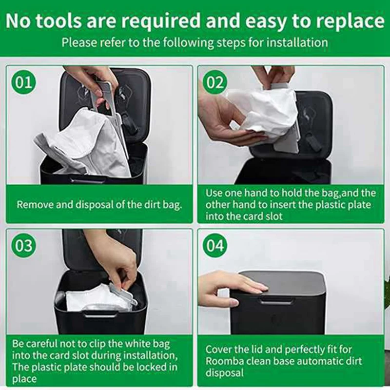 Reusable Vacuum Bags For Irobot Roomba I & S & J Series, Vacuum Replacement Bags
