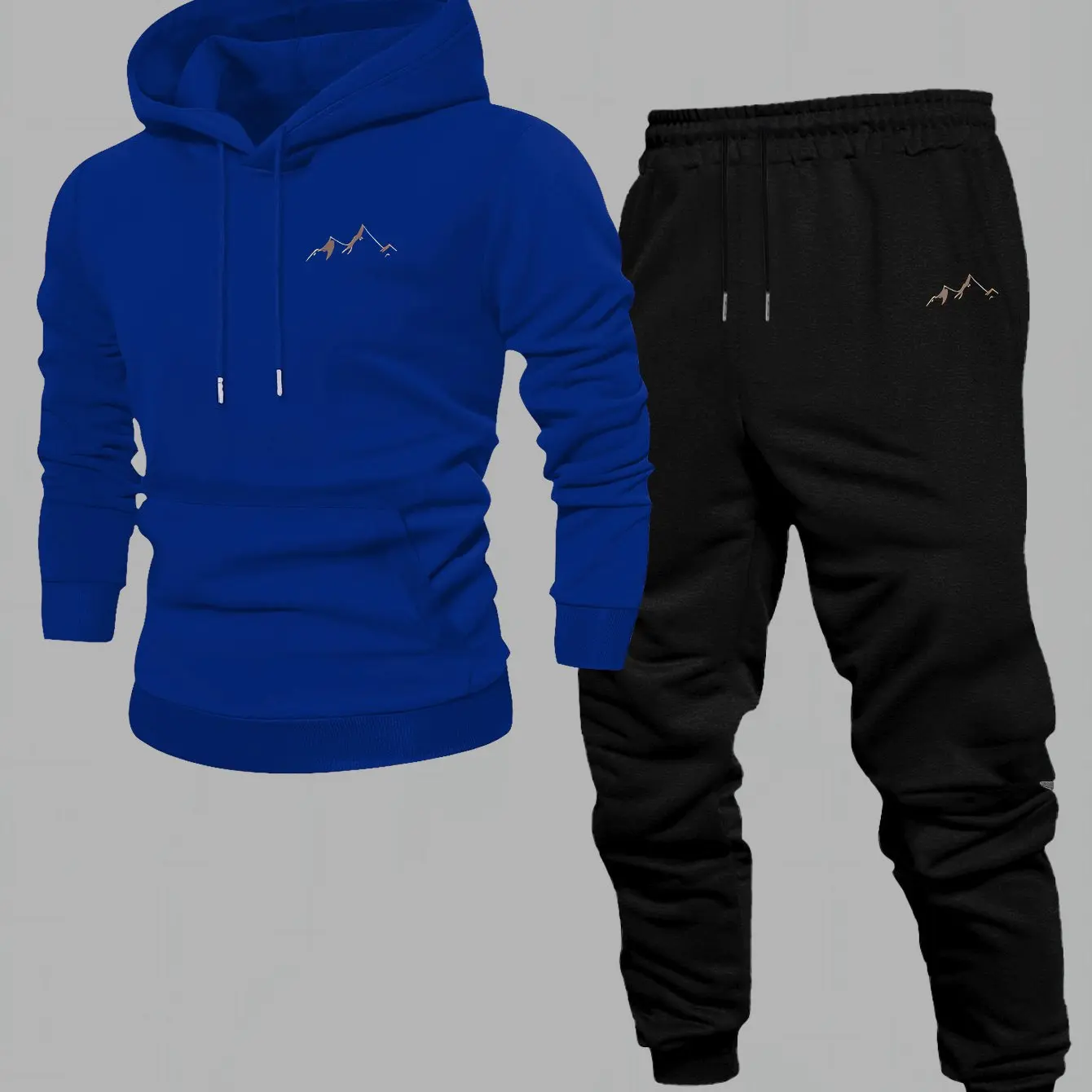 Men Spring Autumn Tracksuit Loose Hoodie Sweatpants Set Casual Long Sleeve Two Piece Sport Jogger Outfit view 2