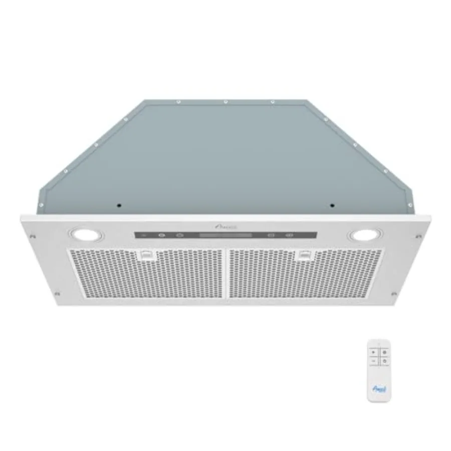 

141 2D Builtin Insert Stainless Steel Range Hood with 4Speed Settings 650 CFM LED Lighting Mesh Filters Designed for Wood Hood