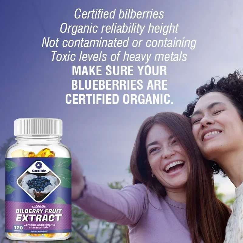 Bilberry Extract 3000 Mg - Contains Antioxidant Properties To Promote Healthy Vision and Protect Eyes