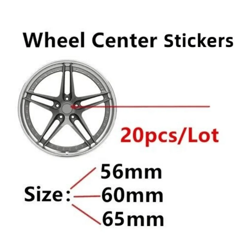 

20pcs/Set Size 56mm 60mm 65mm 3D Sticker Car Wheel Hub Center Covers Caps Auto Logo Badge Emblem Decal Car Accessories