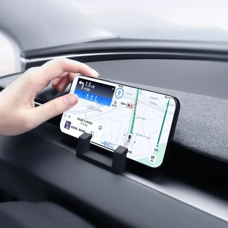 

Подходит для обновленной модели Tesla 3/Y, крепление на приборную панель мобильного телефона, аксессуары для салона автомобиля, все мобильные телефоны, держатель для телефона