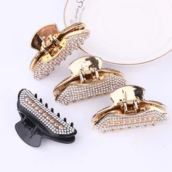 Fashion Pearl Rhinestone Hair Claw Clip Geometric Metal Heart Hairpins for Women Girls Bath Makeup Washing Face Clip Headwear