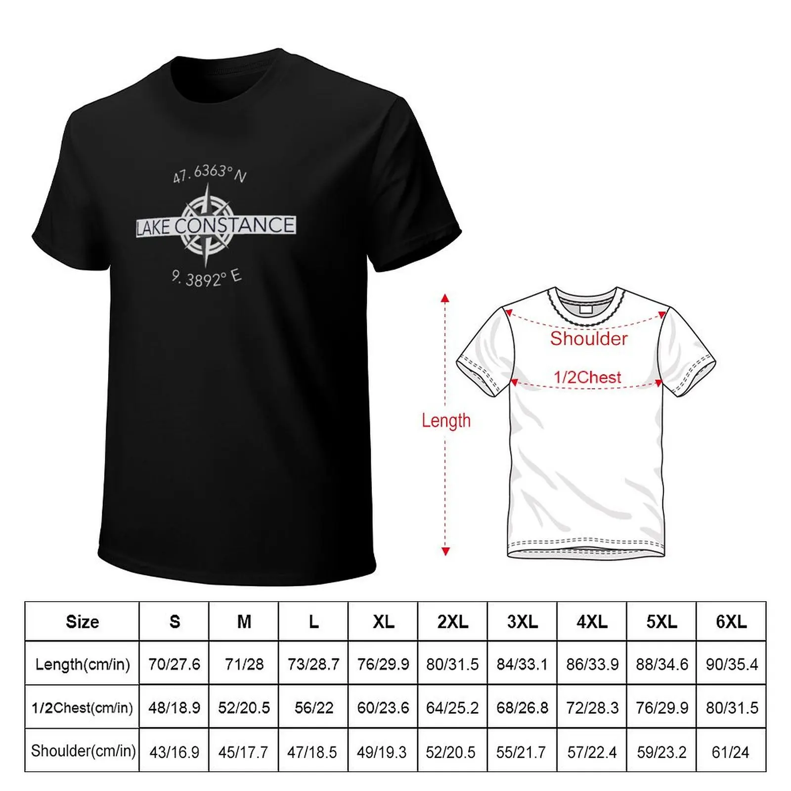 Bodensee Lake Constance T-Shirt Summer Fashion Casual Tee Shirt