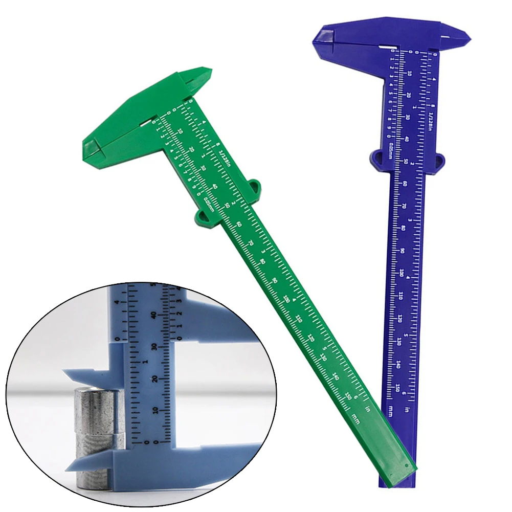 0-150mm Vernier Calipers Double Rule Scale Plastic Ruler For Jewelry Measurement School Student Measuring Tools Hand Tool