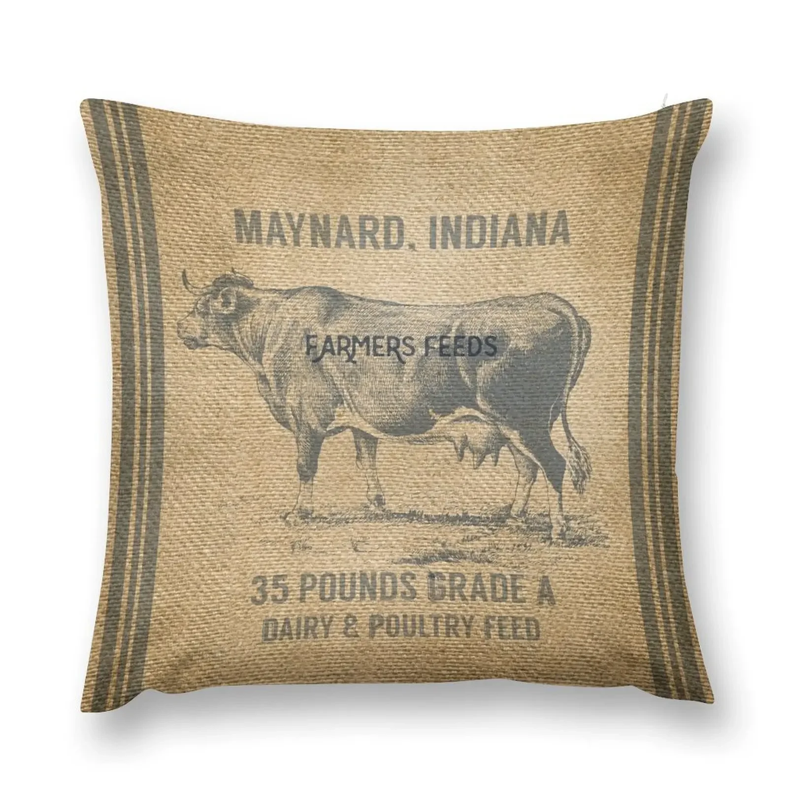 Burlap Vintage Like Dairy Feed Sack Throw Pillow Pillow Case Christmas Sofa Cushion Cover pillow