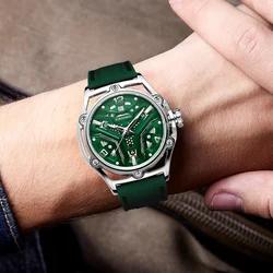 FORSINING Factory Original High-end Luxury Steel Skeleton Automatic Mechanical Man Watch Waterproof Sports Silicone Wristwatches