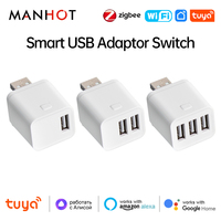 Tuya WiFi/Zigbee Smart Micro 1 2 3 USB Adaptor Switch 5V Mini USB Power Adaptor Voice Control Plug for Alexa Google Yandex Alice