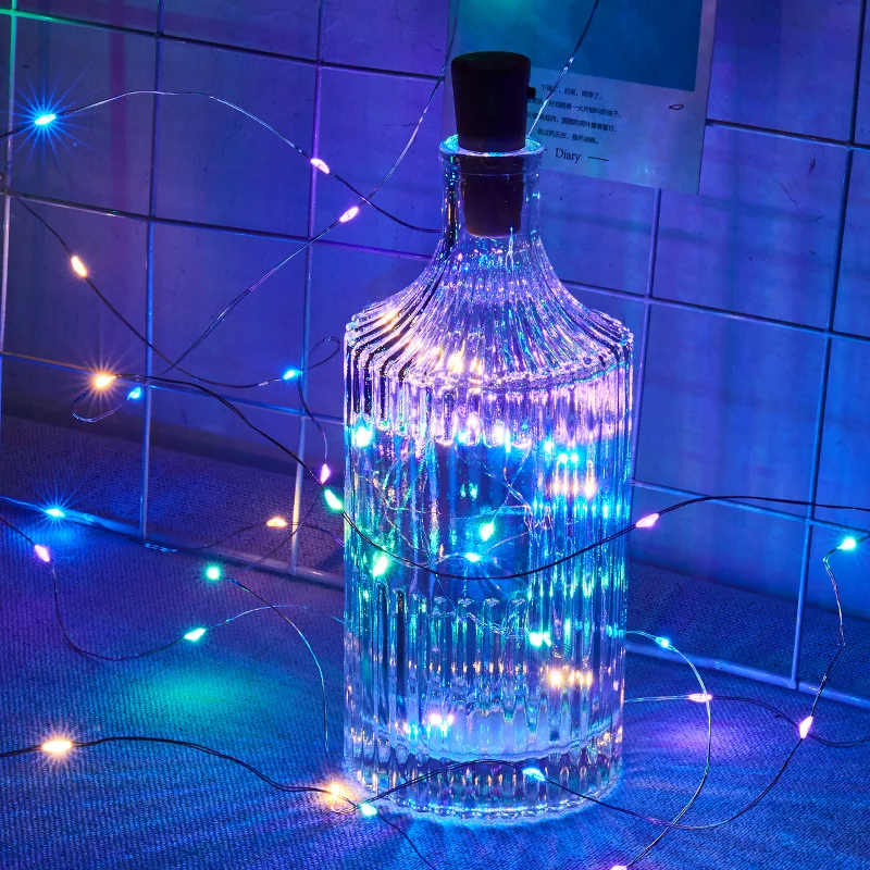 LED Wine Bottle Cork Atmosphere Lamp, Children's Night Light, Lovers Holiday Gift, Decoração de Natal, grinalda, 5 Bar