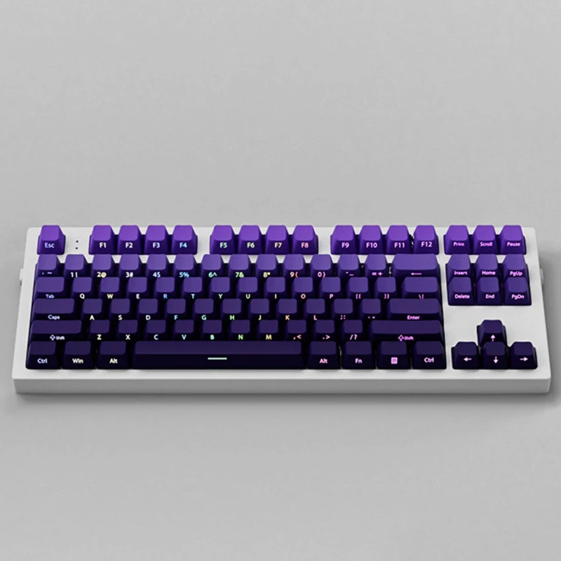 Imagem -03 - Gradiente Roxo Side Print Rgb Backlit Teclado Double Shot Pbt Keycap Perfil Oem Cereja Gateron Switches mx Chave 135