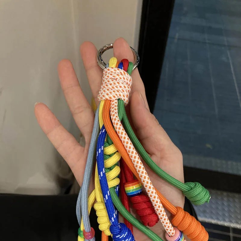 

1pc Rainbow Colors Creative DIY Yarn Tassel Keychain, Colorful Knitted Bag Charm, Fashionable Handmade Ladies Keyring Accessory