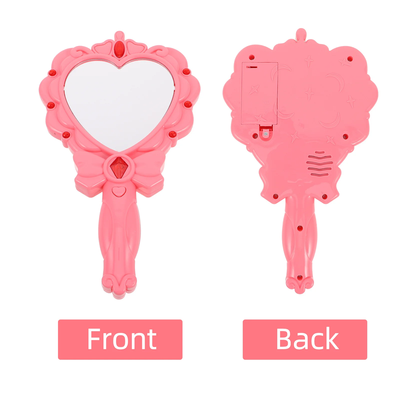 مرآة يد صغيرة مضيئة بتقنية LED للفتيات في المهرجانات، مرآة يدوية مضيئة للأطفال لأعياد الميلاد ولعب الأدوار، لعبة مرآة مضيئة للأطفال