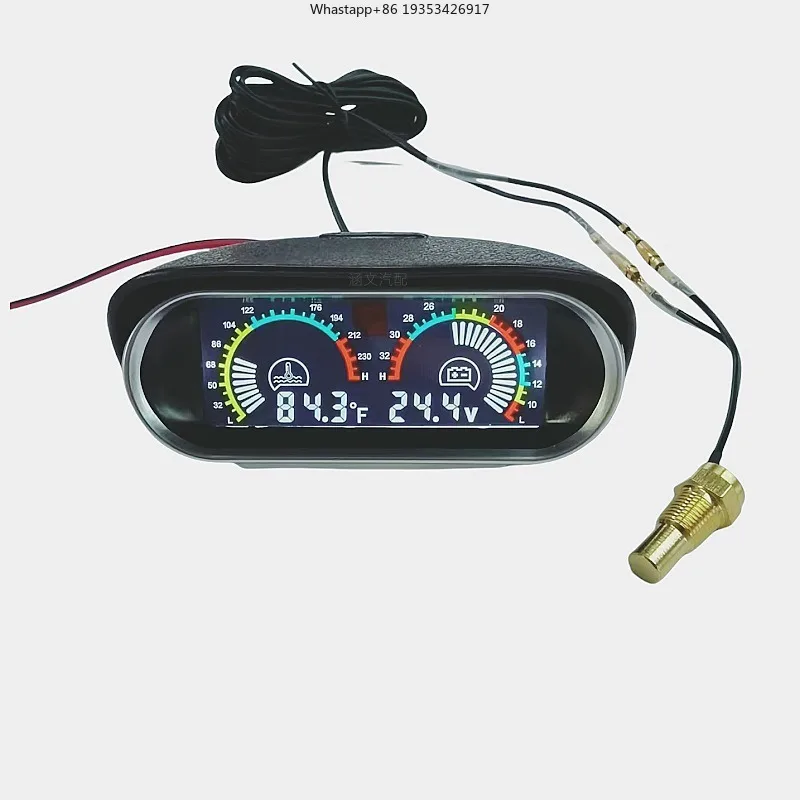 Nuevo Medidor Digital LCD Universal de 12V/24V para Camiones/Automóviles, Monitor de Temperatura del Agua y Voltaje con Pantalla Fahrenheit