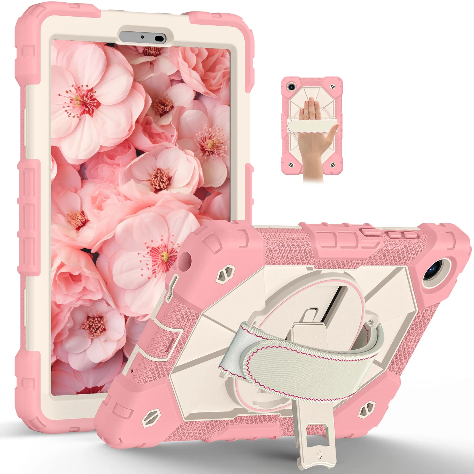 For Lenovo Tab One 8.7 K9 TB305FU 2025 Tablet Stand Case Thick Heavy Duty Shockproof with Rotating Kickstand Cover