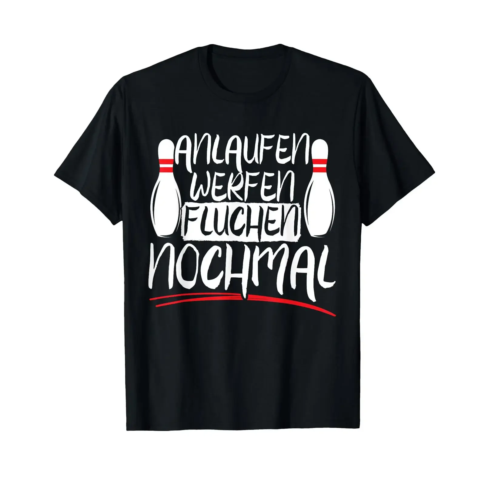 Anlauf Throwing Swearing Again Kegeln Bowling T Shirt vintage Washed Stylish Breathable graphic Unisex Soft Stretched fashion