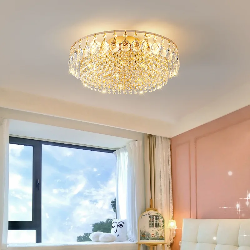 

Modern LED Ceiling Light Luxury Crystal Chandelier Lustre Pendant Lighting Fixtures for Living Room Gold Home Decor Lamps