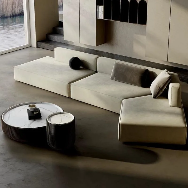 Irregular corner sofa lounge area for reception Italian-style minimalism
