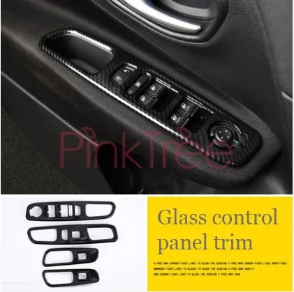 

Accessories For Jeep Renegade 2016 2017 2018 Interior Door Glass Button Panel Cover Trim Carbon Fiber Color SUV Styling