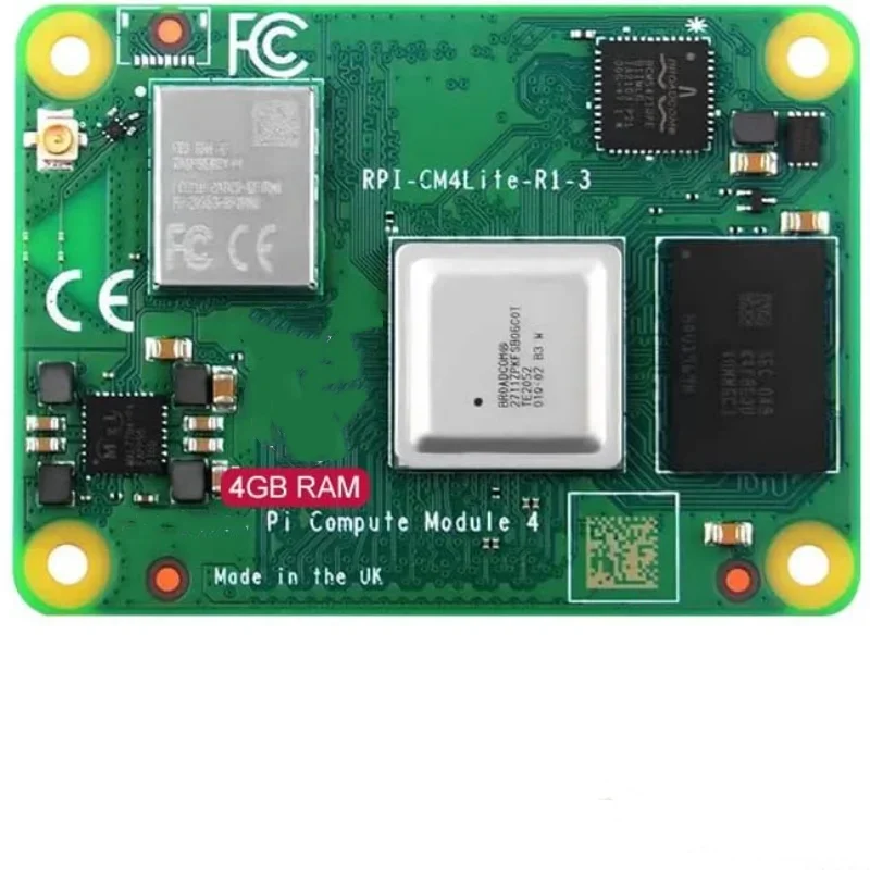 Pi Computing Module 4 CM4 4GB RAM 0GB (Lite Version), 2.4/5.0GHz Wi-Fi and Bluetooth 5.0 (CM4104000)