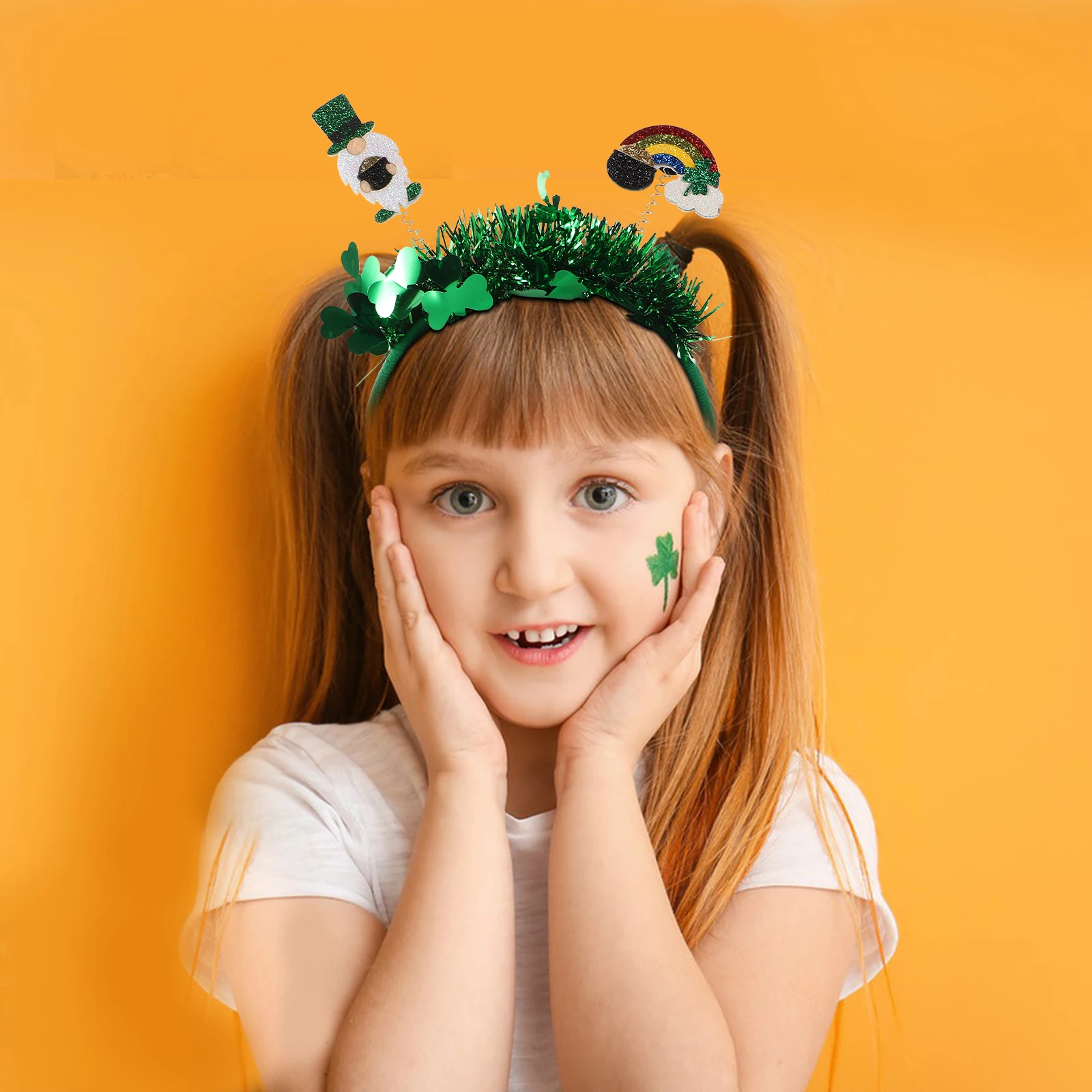 

Green Headb St Patricks Day Hair Accessories Women Hat Costumes Shamrock Elastic Comfort Festive Parade Party Supplies